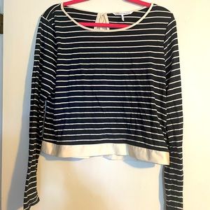 French Connection blue and white striped longsleeve shirt